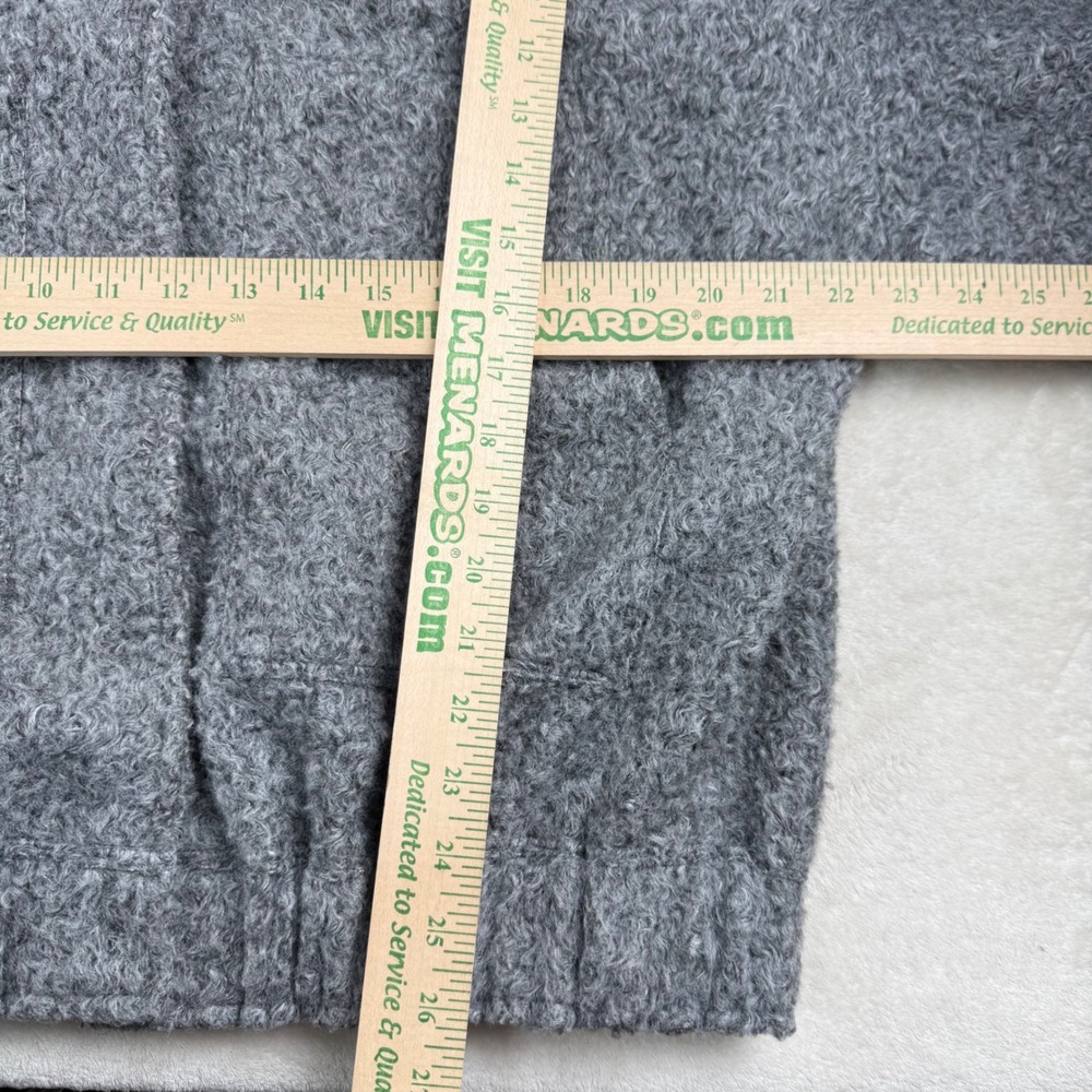 Zara Grey Textured Boucle Bomber Jacket Oversized Snap Front XS Minimalist - Picture 3 of 7